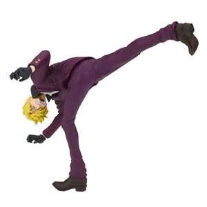 SANJI CON TRAJE MORADO TIRANDO PATADA ONE PIECE BANPRESTO