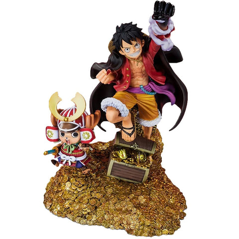 MONKEY D. LUFFY CON CHOPPER SOBRE TESORO ONE PIECE BANDAI