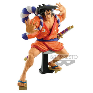 KOZUKI ODEN POSICION D COMBATE MANO ALANTE Y UNA ATRAS ONE PIECE BANPRESTO