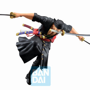 ZORO CON ESPADAS EN LAS MANOS Y BOCA EN WANO ONE PIECE BANDAI