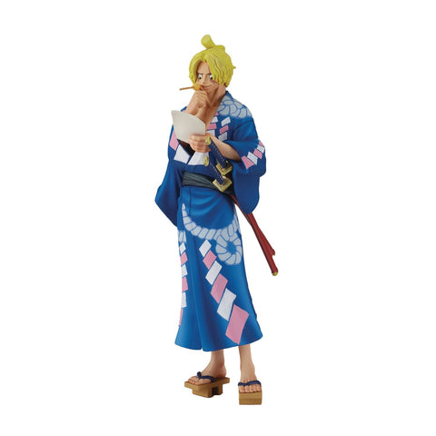 SABO LEYENDO CON KIMONO AZUL ONE PIECE BANPRESTO