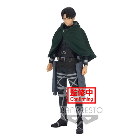 LEVI PARADO CON CAPA VERDE ATTACK ON TITAN TEMPORADA FINAL BANPRESTO