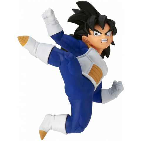 SON GOHAN CABELLO NEGRO Y TRAJE DE GUERRERO, LANZANDO PATADA BANPRESTO