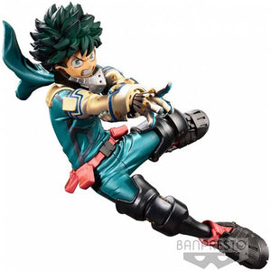 IZUKU MIDORIYA LANZANDO PATADA -TRAJE VERDE MY HERO ACADEMIA BANPRESTO