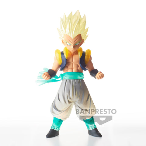 GOTENKS SUPER SAYAYIN CON PUÑOS CERRADOS CABELLO BLANCO DRAGON BALL Z BANPRESTO