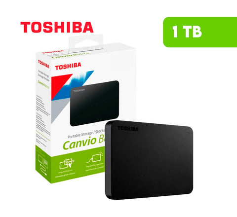 DISCO DURO EXTERNO 1TB PORTÁTIL TOSHIBA NEGRO