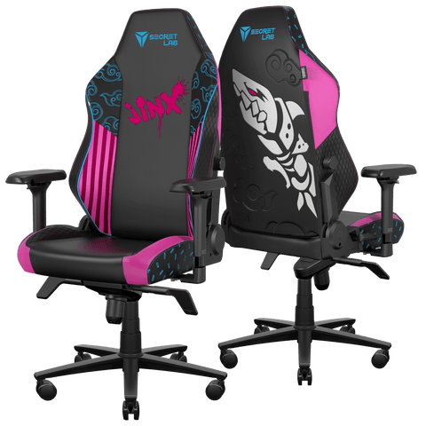 SILLA GAMING SECRET LAB, JINX NEGRA CON ROSADO FUCSIA ERGONOMICA