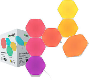 LUCES LED INTELIGENTE PANEL DE INICIO HEXAGONALES 7 PIEZAS (NANOLEAF)